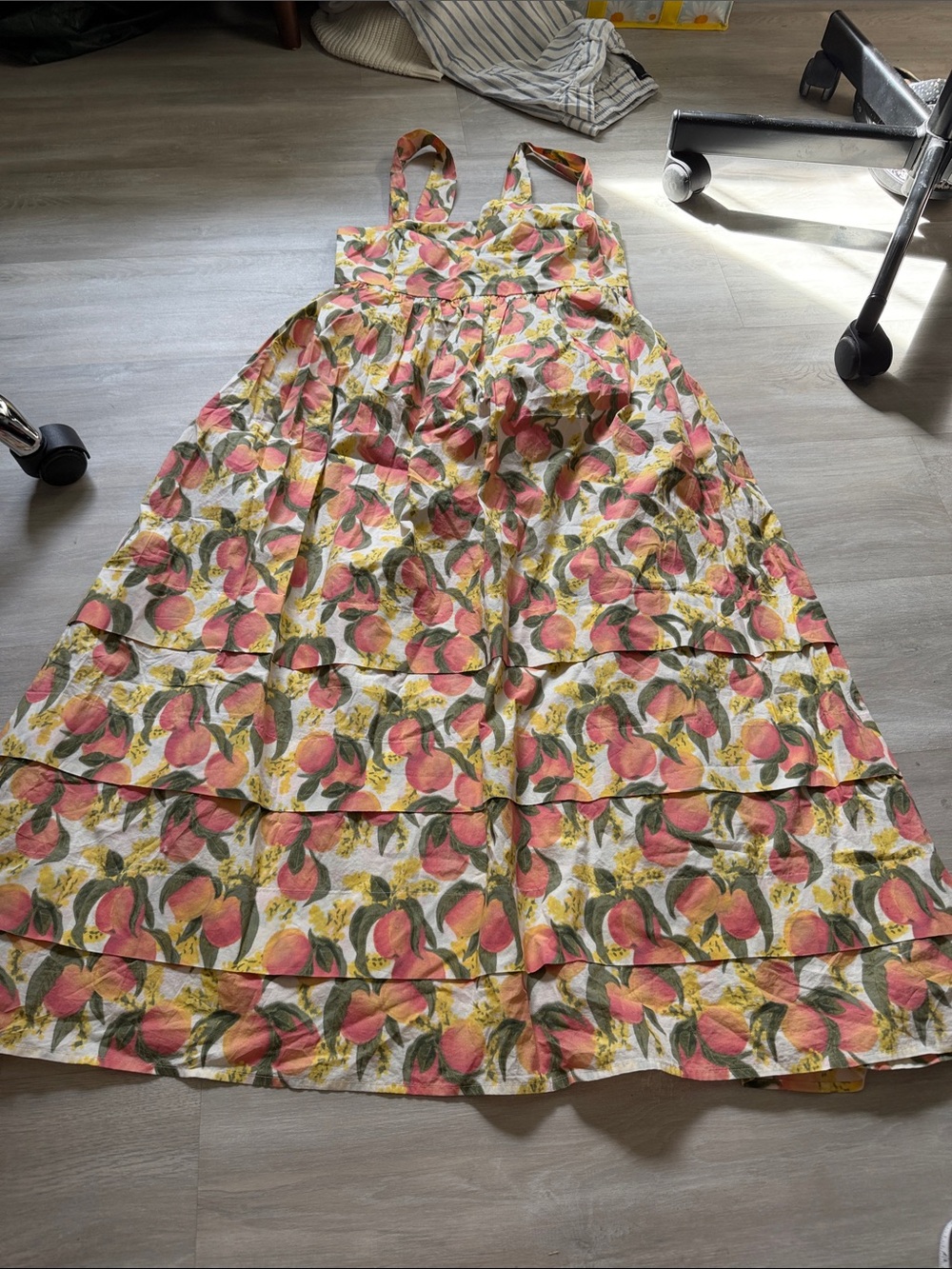 J. Crew Peach Print Sundress in Pink and Green size 6